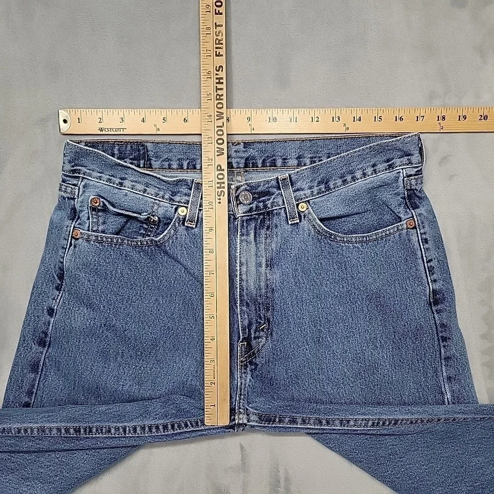 Levi Jeans Mens 33x32  Blue 505 Regular Fit Straight Leg Denim Casual Workwear